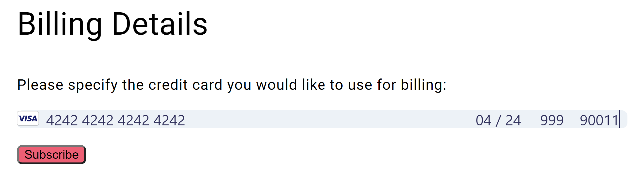 Section on Banyan dashboard to enter in billing info